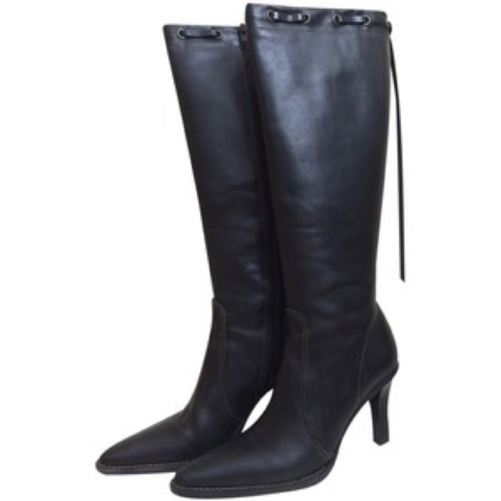 Coach Bella Knee High Black Leather Boots